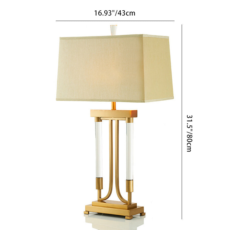Glass Rod Square Rectangle Table Lamp