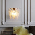 Leaf Half Round Glass 2-Light Wall Lamp