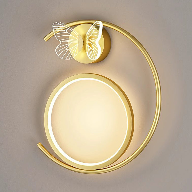 Curved Round Butterfly Silicone Wall Lamp