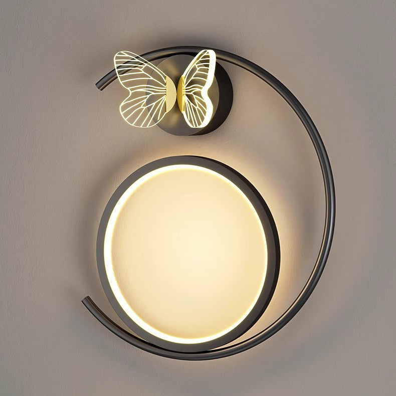 Curved Round Butterfly Silicone Wall Lamp
