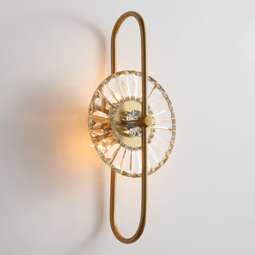 Round Branch Oval Crystal 3-Light Wall Lamp