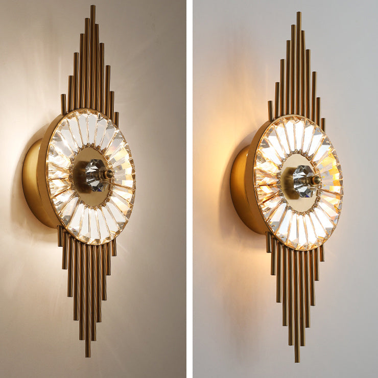 Round Branch Oval Crystal 3-Light Wall Lamp