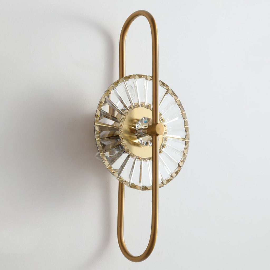 Round Branch Oval Crystal 3-Light Wall Lamp