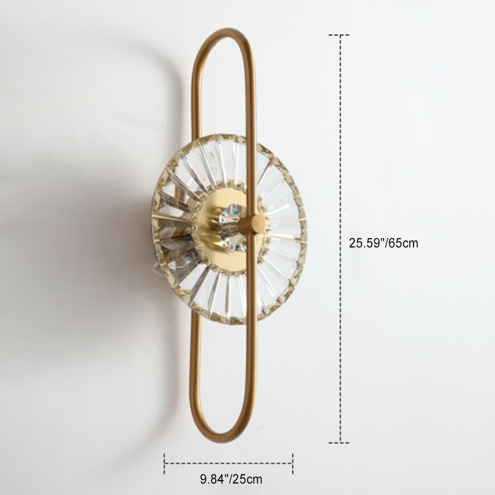 Round Branch Oval Crystal 3-Light Wall Lamp