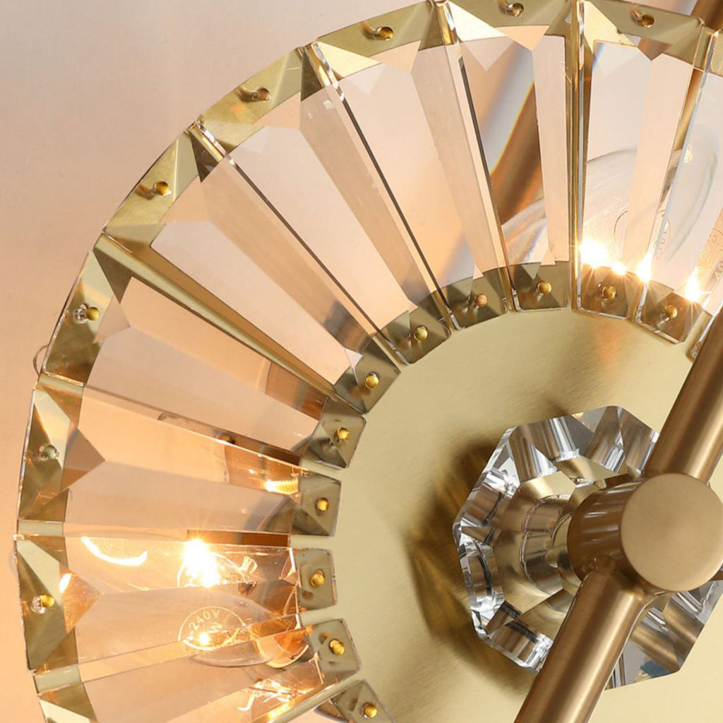 Round Branch Oval Crystal 3-Light Wall Lamp