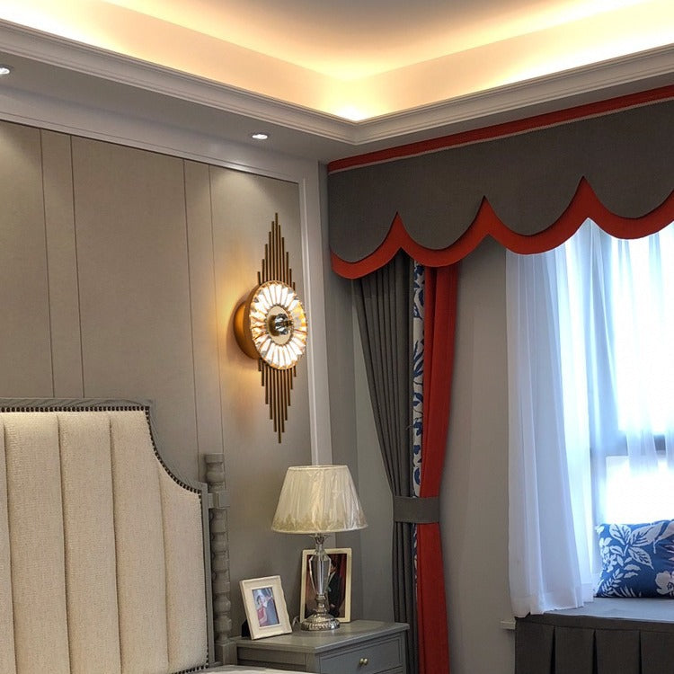 Round Branch Oval Crystal 3-Light Wall Lamp