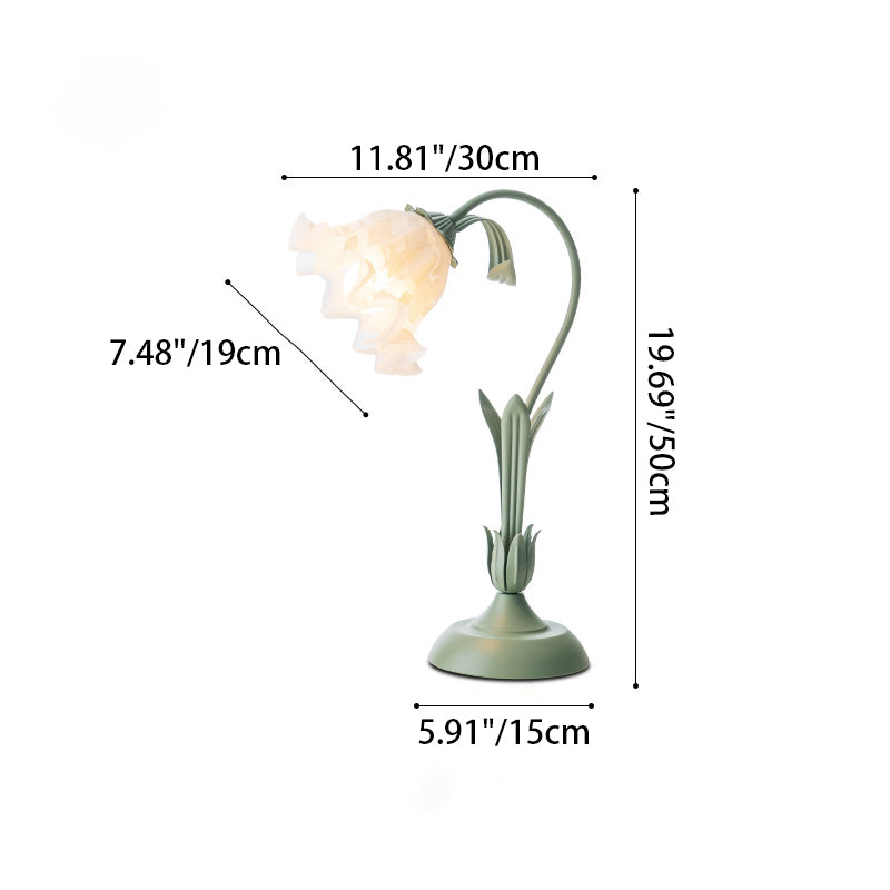 Floral Leaf Round Acrylic Table Lamp