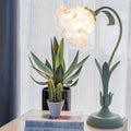 Floral Leaf Round Acrylic Table Lamp