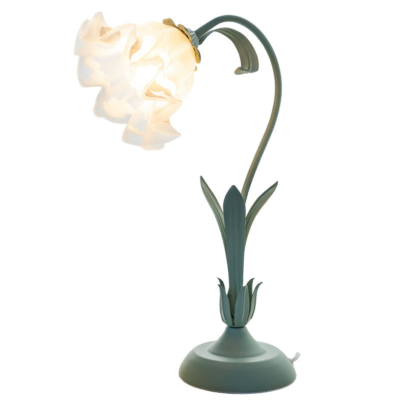 Floral Leaf Round Acrylic Table Lamp