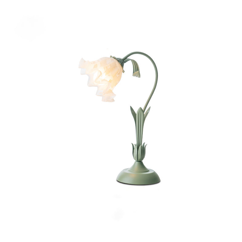 Floral Leaf Round Acrylic Table Lamp