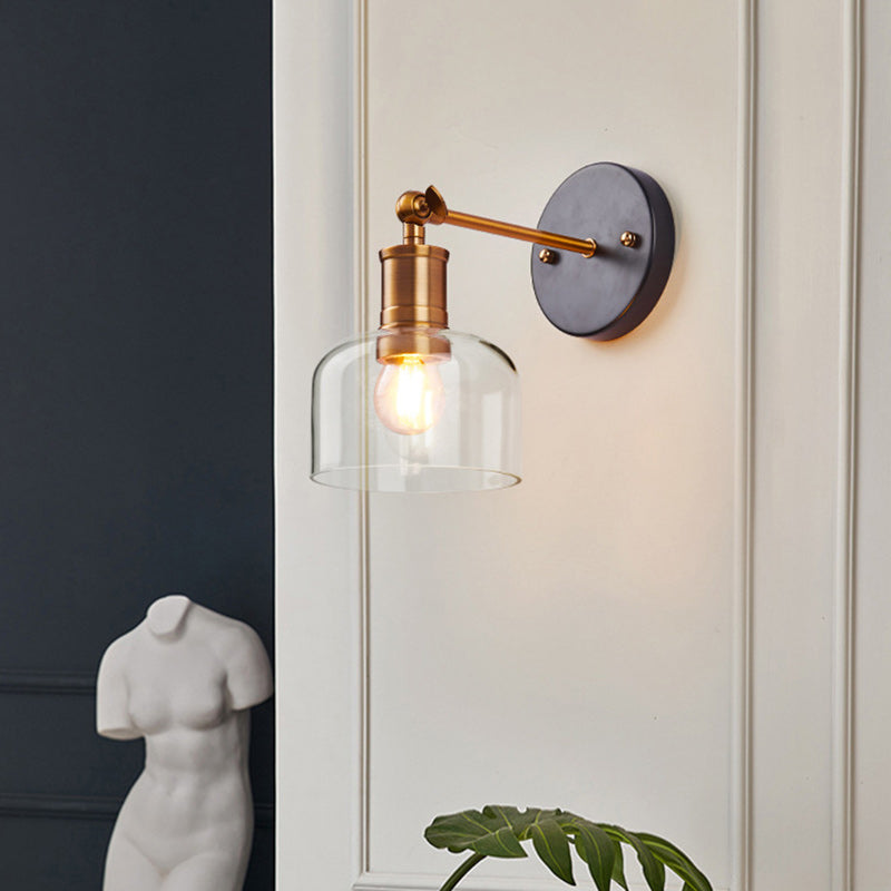 Round Conical Cylinder Glass Wall Lamp