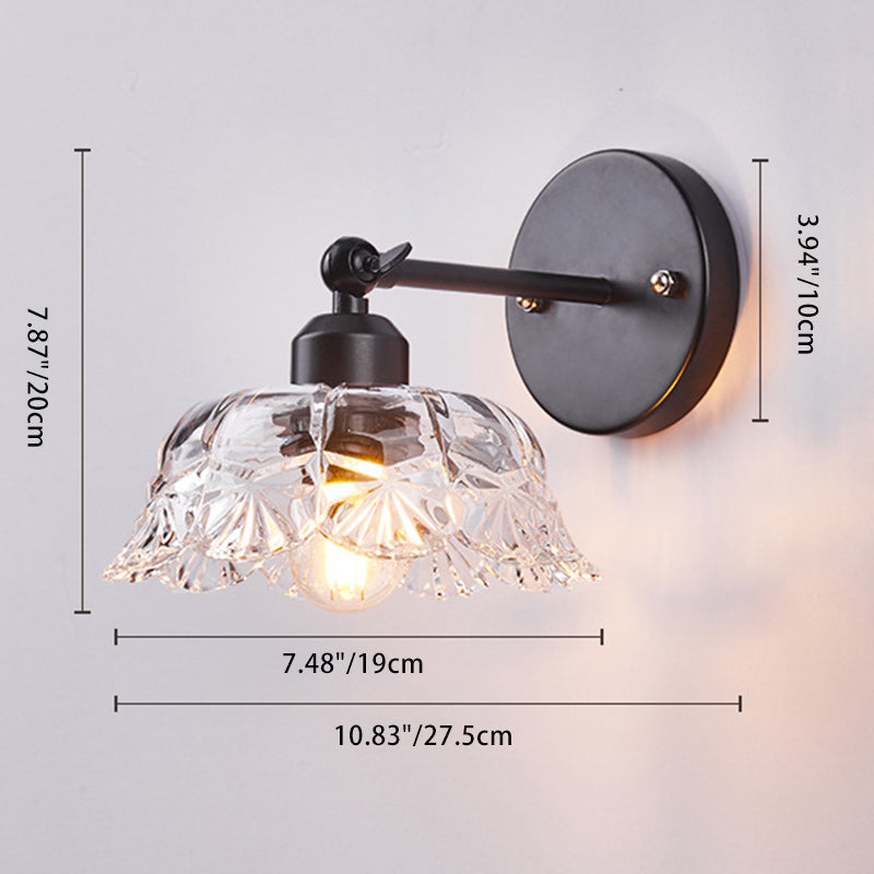 Round Conical Cylinder Glass Wall Lamp
