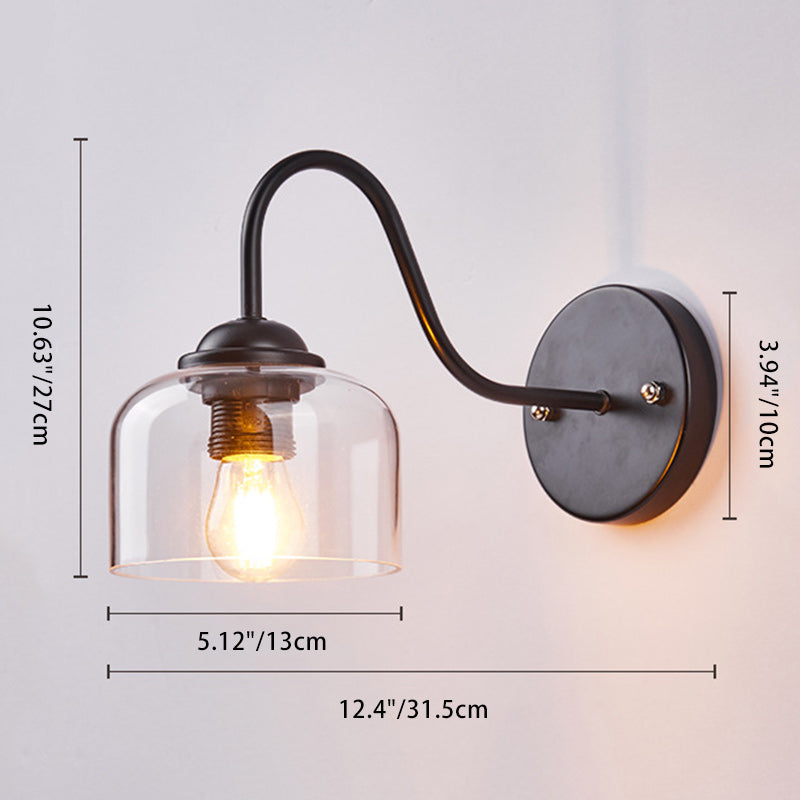 Round Conical Cylinder Glass Wall Lamp