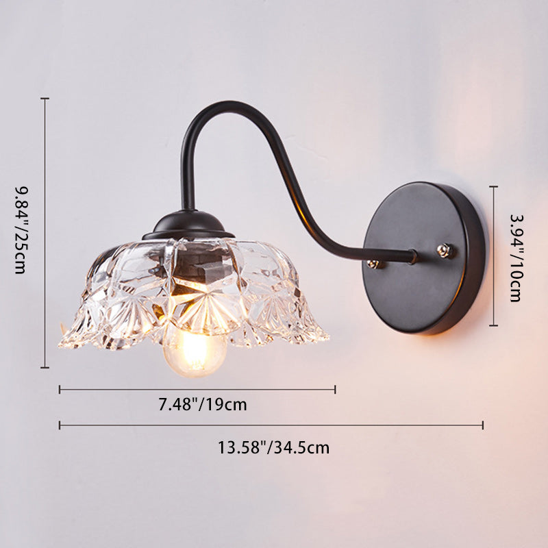 Round Conical Cylinder Glass Wall Lamp