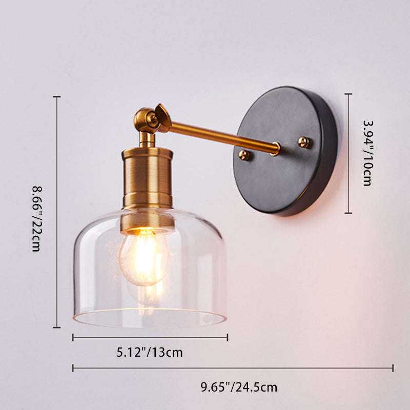 Round Conical Cylinder Glass Wall Lamp