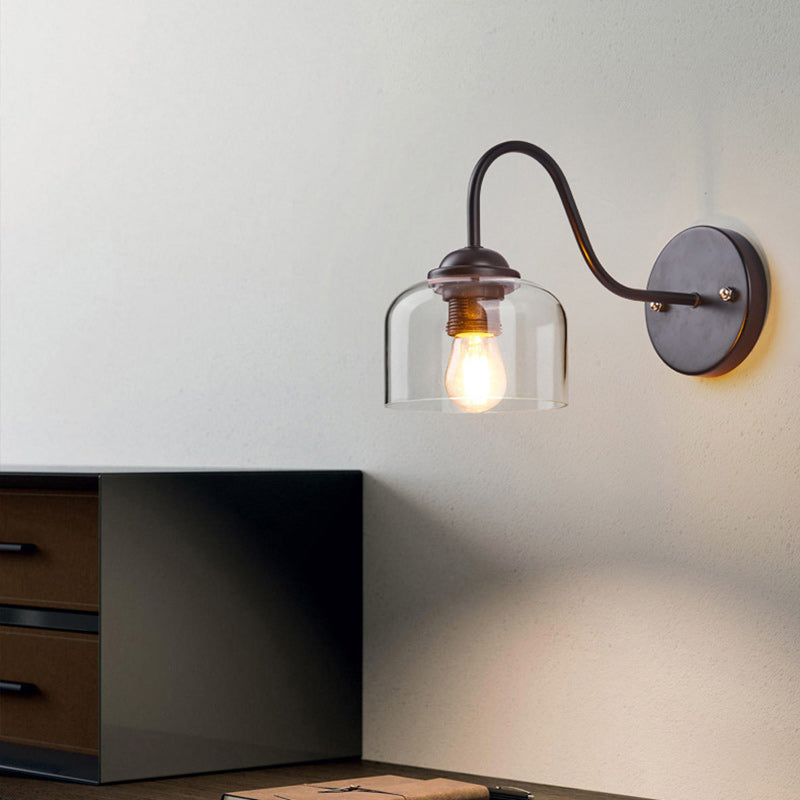 Round Conical Cylinder Glass Wall Lamp