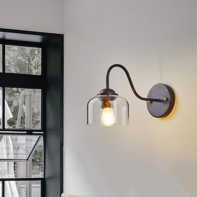 Round Conical Cylinder Glass Wall Lamp