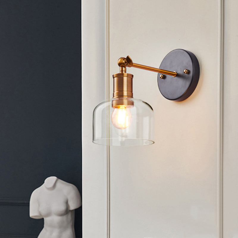 Round Conical Cylinder Glass Wall Lamp