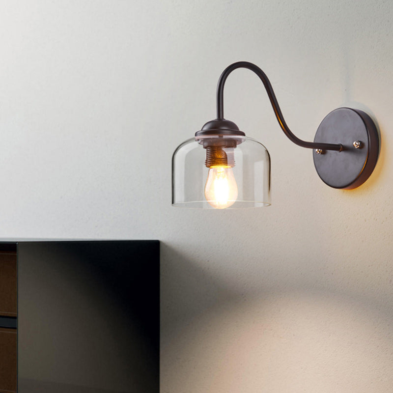 Round Conical Cylinder Glass Wall Lamp