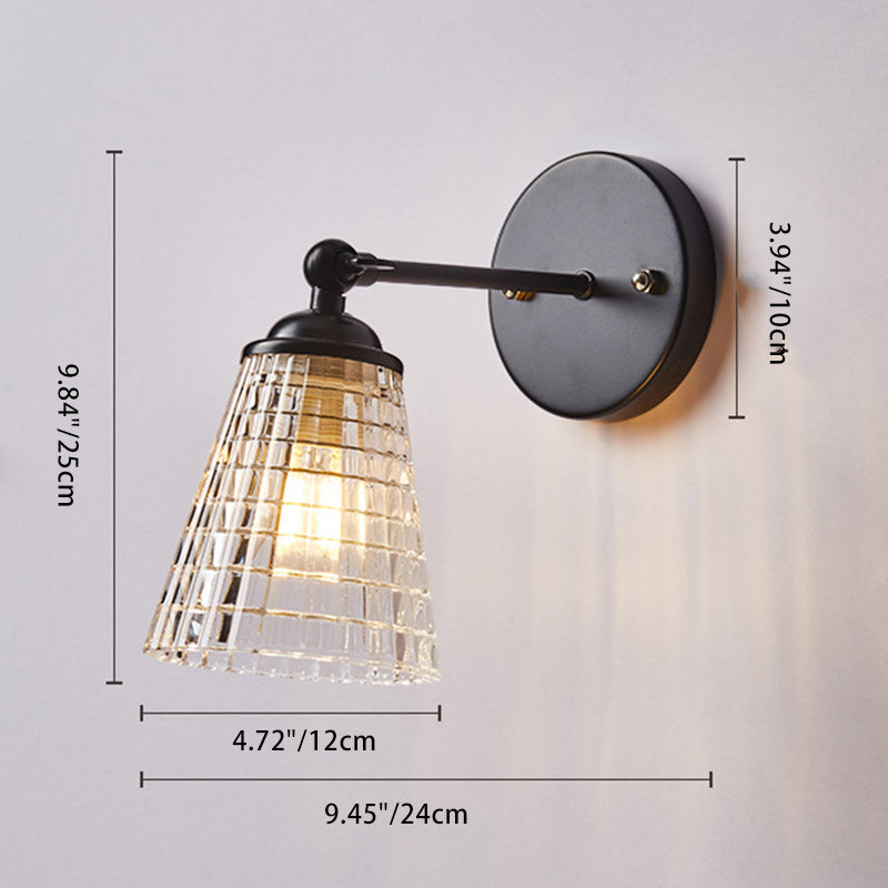 Round Conical Cylinder Glass Wall Lamp