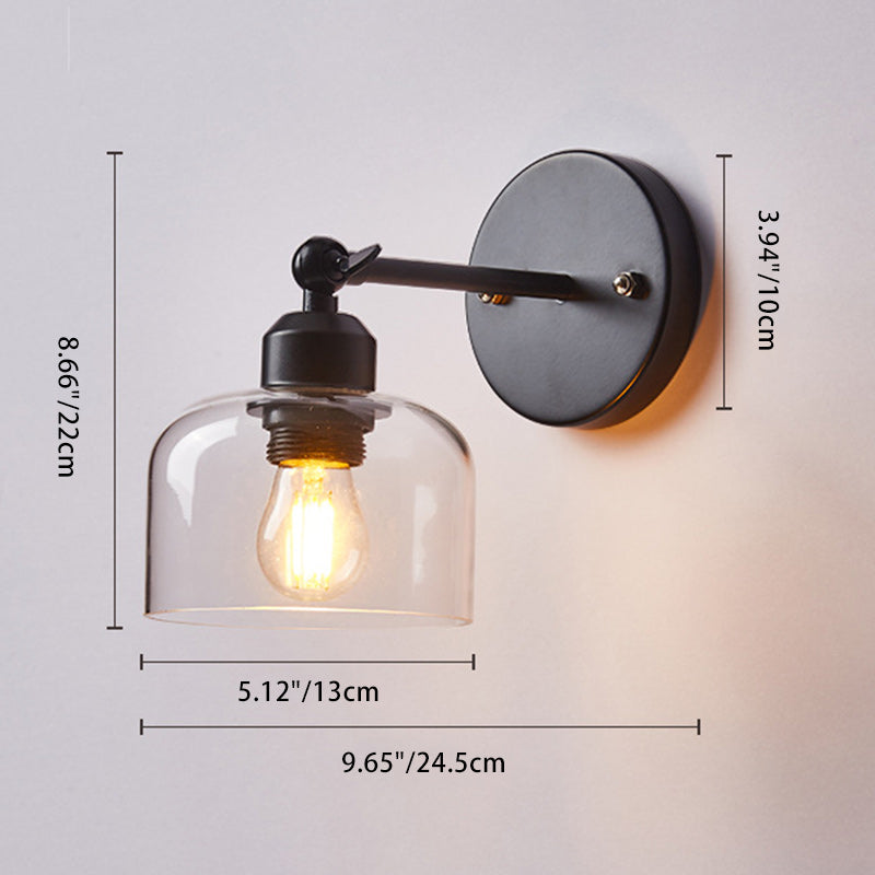 Round Conical Cylinder Glass Wall Lamp