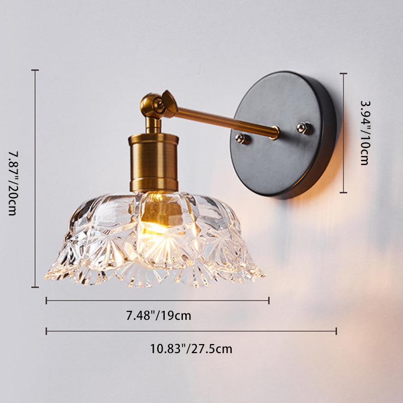 Round Conical Cylinder Glass Wall Lamp
