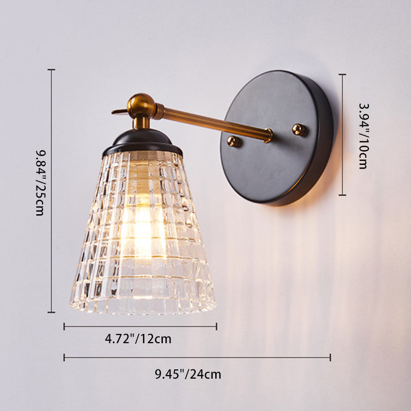 Round Conical Cylinder Glass Wall Lamp