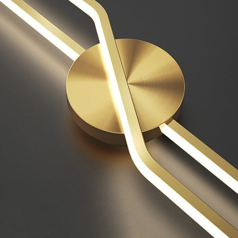 Round Line Long Brass Wall Lamp