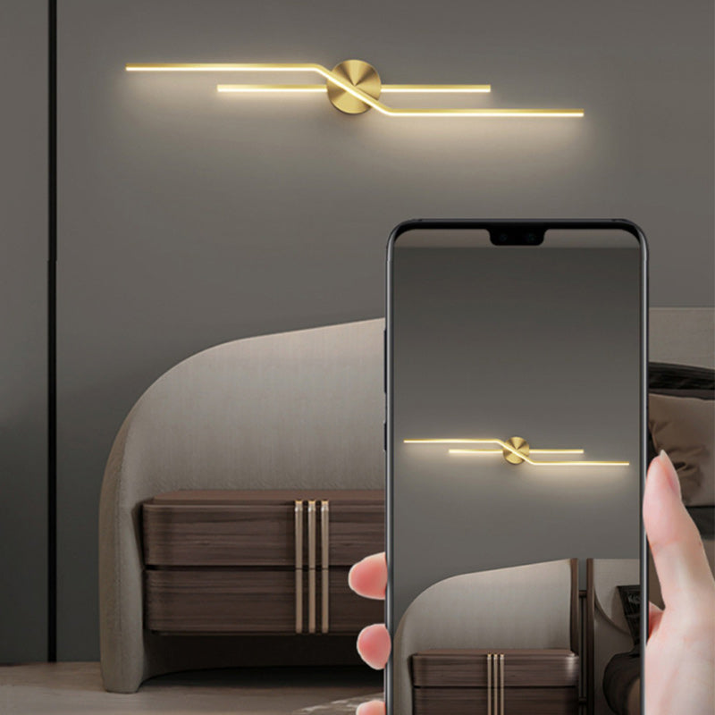 Round Line Long Brass Wall Lamp