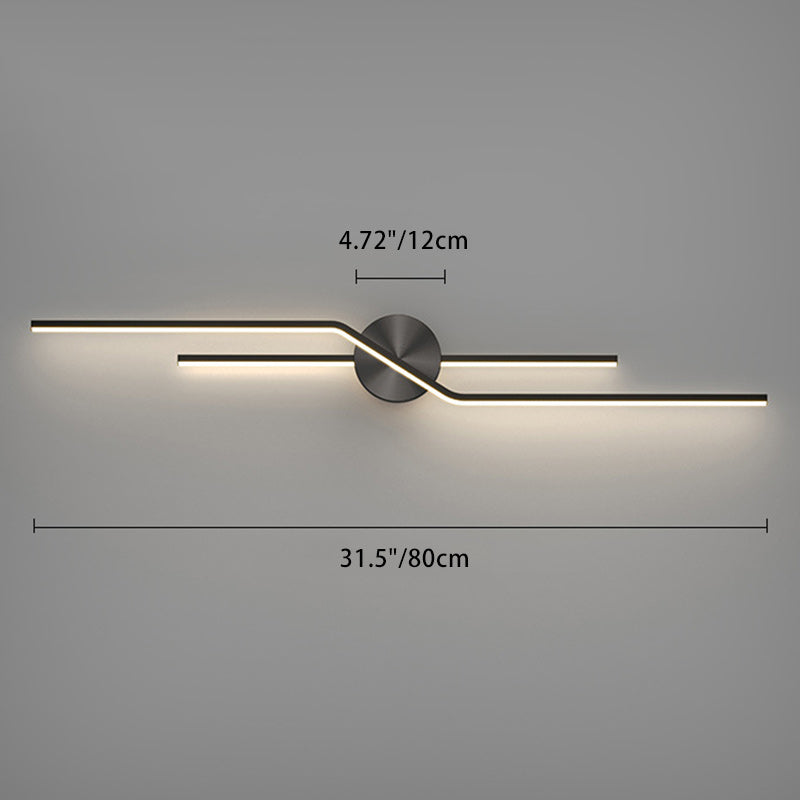 Round Line Long Brass Wall Lamp
