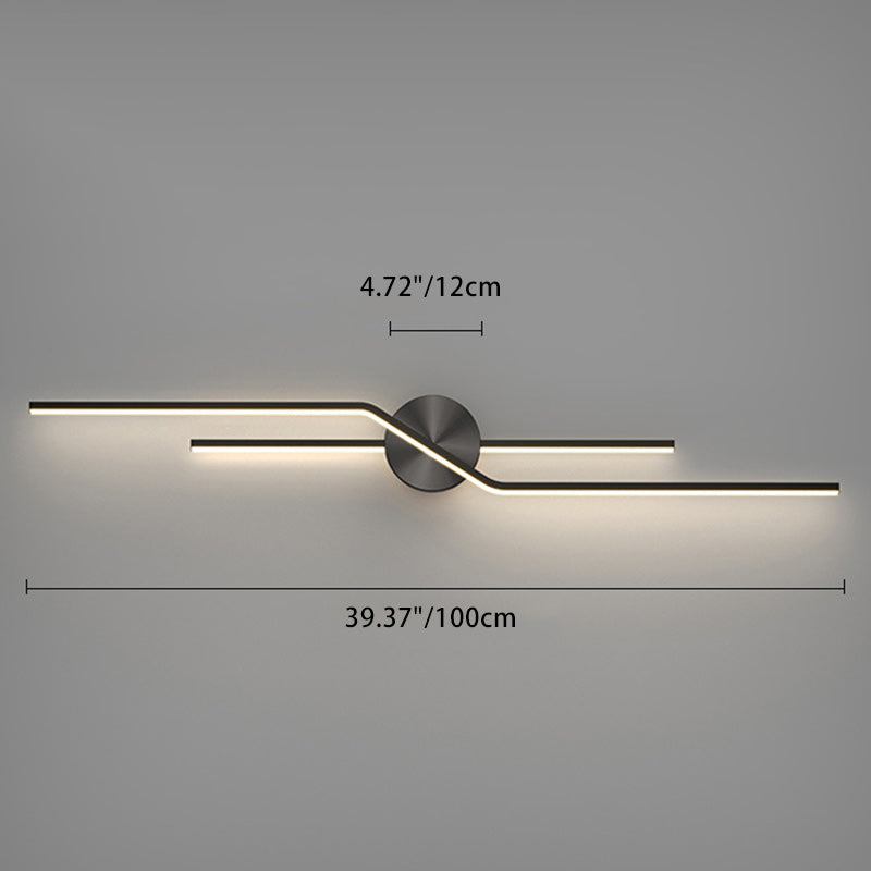 Round Line Long Brass Wall Lamp