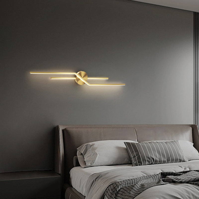 Round Line Long Brass Wall Lamp