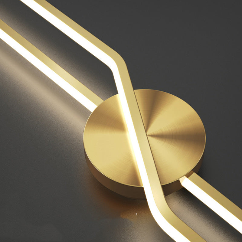 Round Line Long Brass Wall Lamp