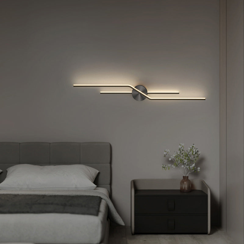Round Line Long Brass Wall Lamp