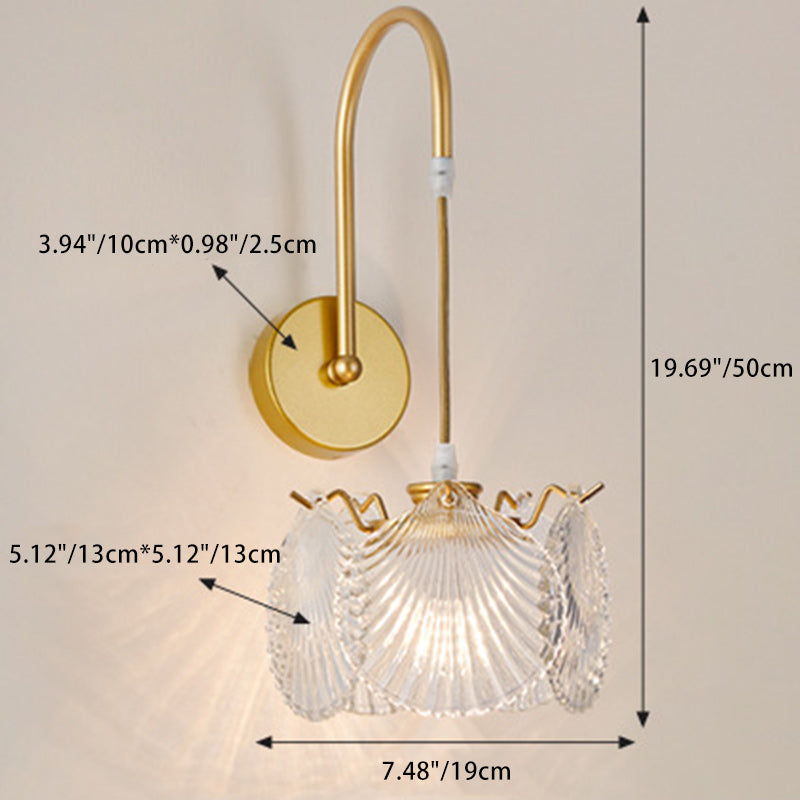 Round Feather Shell Pearl Wall Lamp