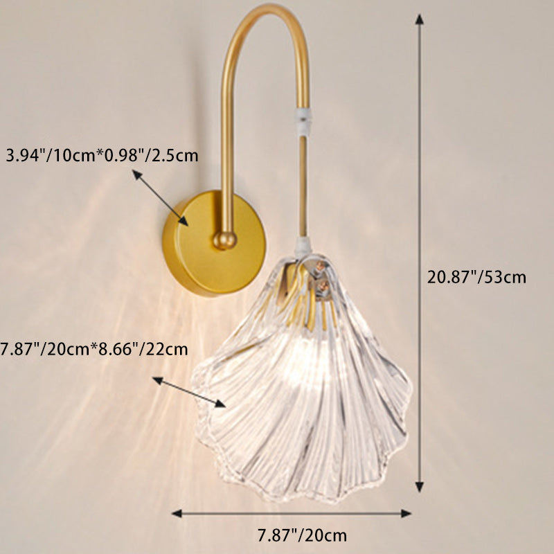 Round Feather Shell Pearl Wall Lamp