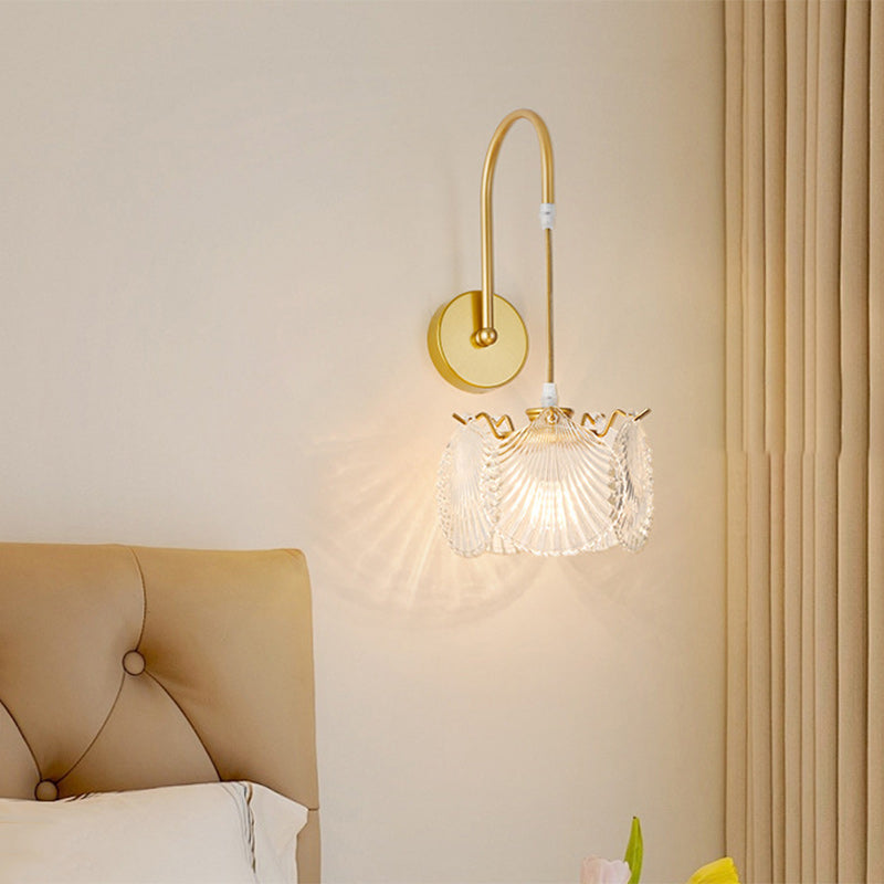 Round Feather Shell Pearl Wall Lamp