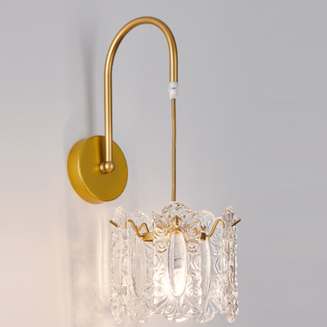 Round Feather Shell Glass Wall Lamp