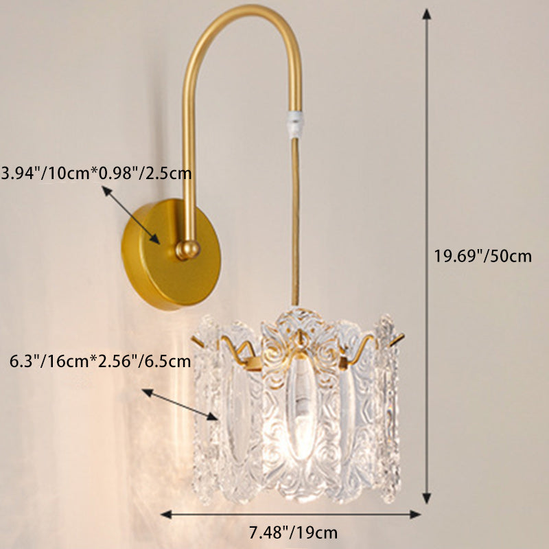 Round Feather Shell Glass Wall Lamp