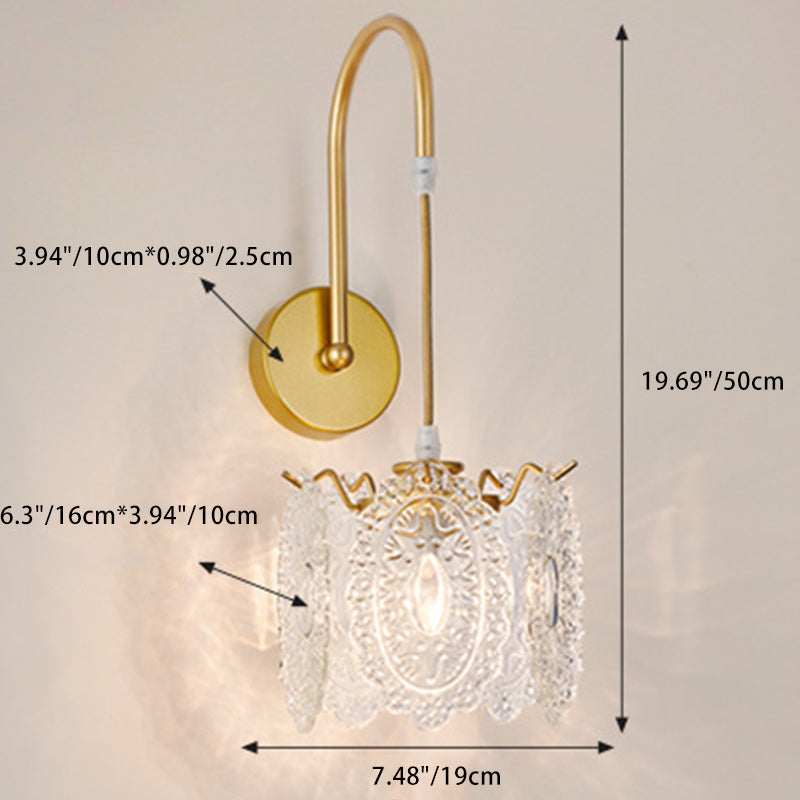 Round Feather Shell Glass Wall Lamp