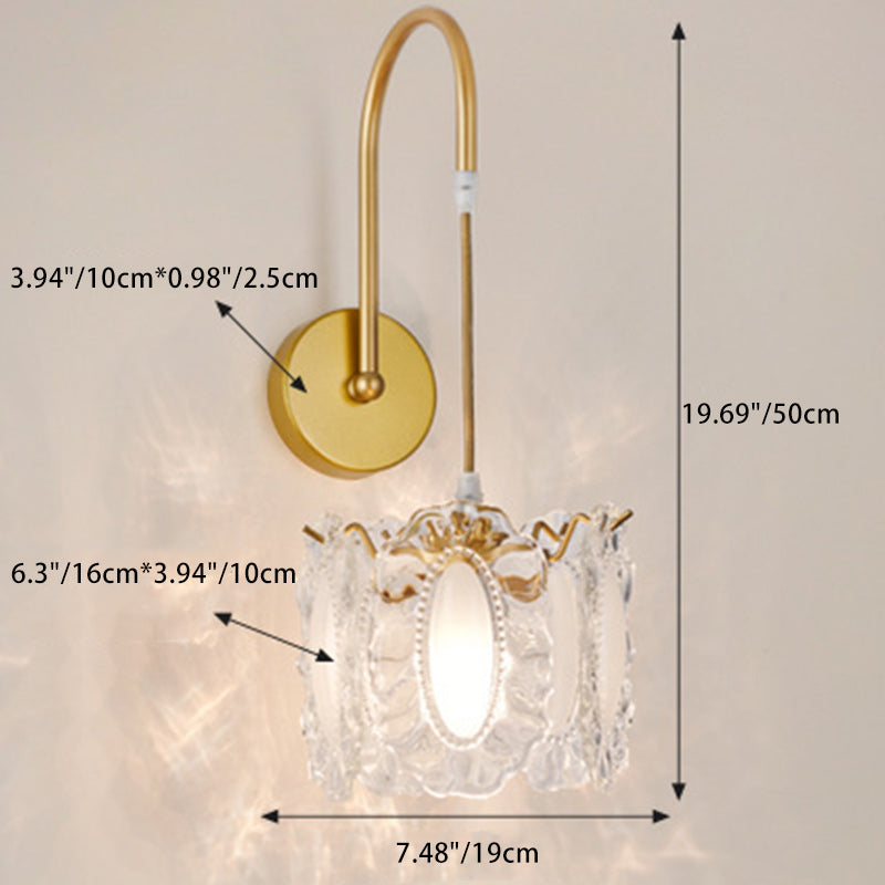 Round Feather Shell Glass Wall Lamp