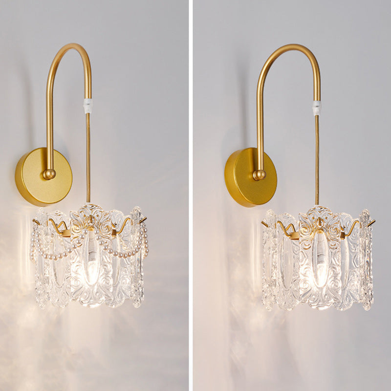 Round Feather Shell Glass Wall Lamp