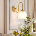 Floral Round Glass Iron Wall Lamp