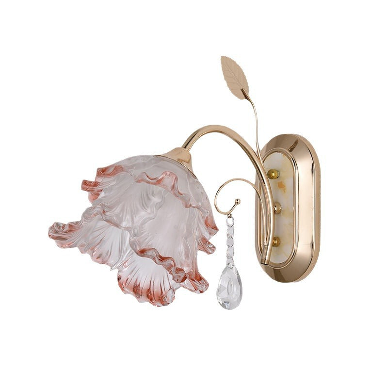 Floral Leaf Oval Artificial Wall Lamp