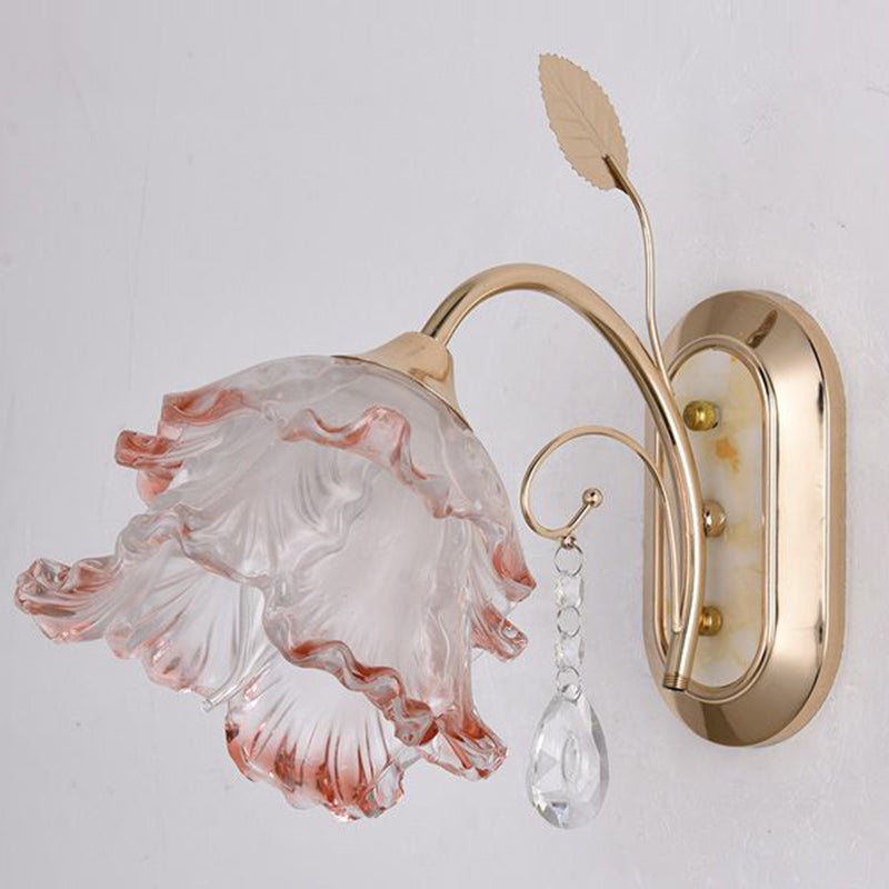 Floral Leaf Oval Artificial Wall Lamp