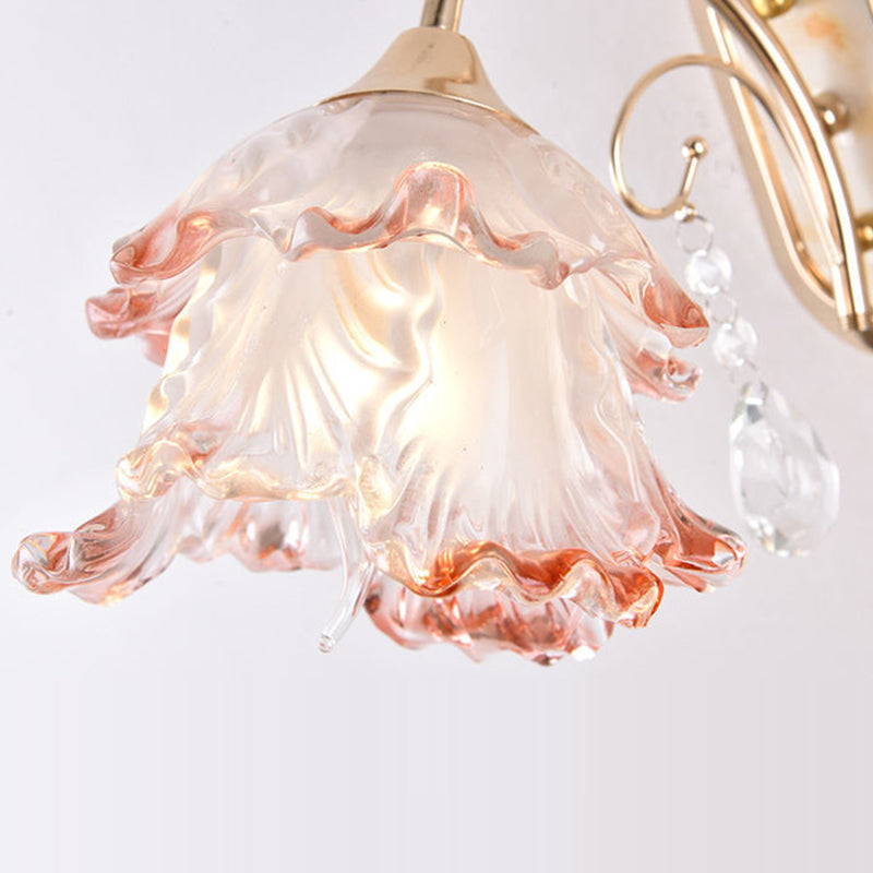 Floral Leaf Oval Artificial Wall Lamp