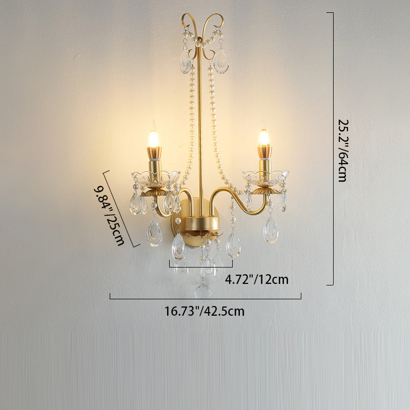 Candle Round Curved Glass 2-Light Wall Lamp