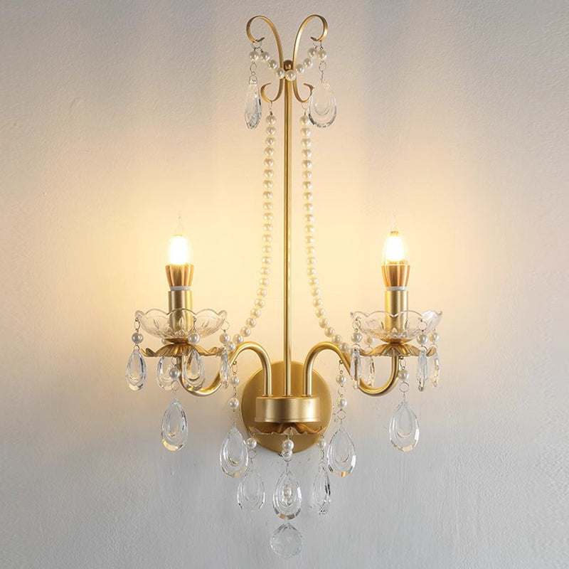 Candle Round Curved Glass 2-Light Wall Lamp