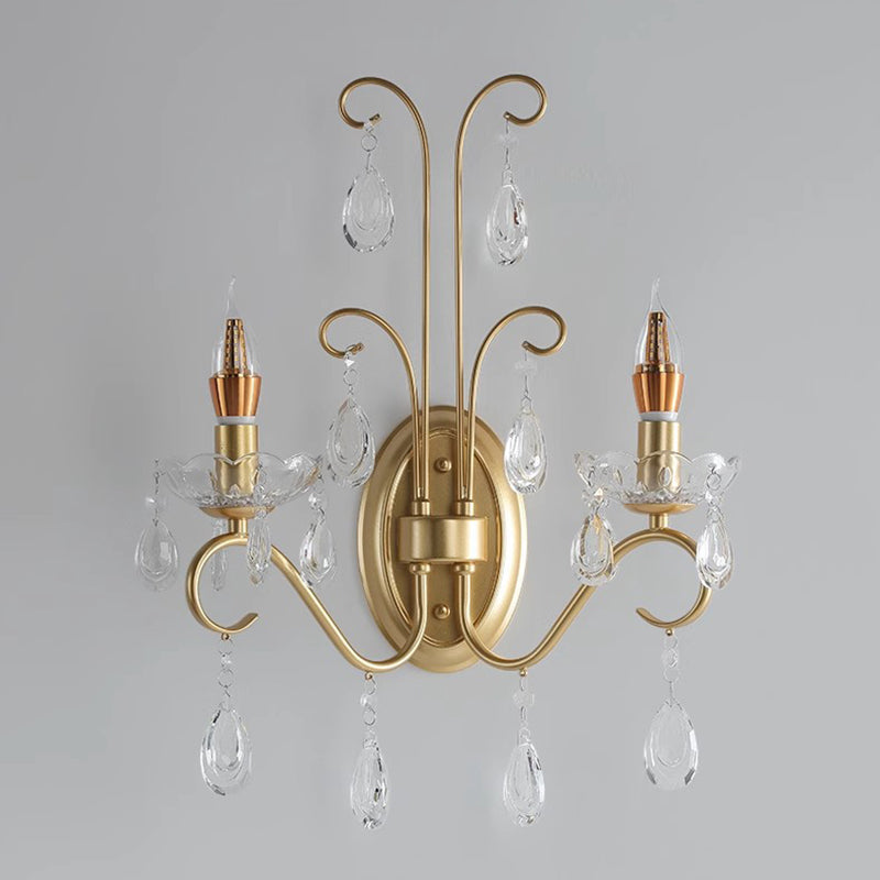 Candle Round Curved Glass 2-Light Wall Lamp