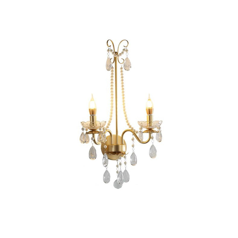 Candle Round Curved Glass 2-Light Wall Lamp
